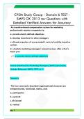 CPSM Study Group - Domain 6 TEST -  SMPS OK 2013 rev Questions with  Detailed Verified Answers for Accuracy 