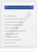 California Qualified Manager Exam Preparation 2025 Questions and Answers