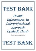 Test Bank For Health Informatics An Interprofessional Approach 3rd Edition by Lynda R Hardy &vert; All Chapters 1-33