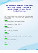 ICC Reinforced Concrete Exam &lpar;Latest 2025&sol; 2026 Update&rpar; &vert; Questions & Answers&vert; Grade A&vert; 100&percnt; Correct &lpar;Verified Solutions&rpar;