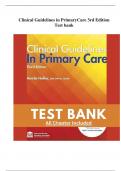 Clinical Guidelines in Primary Care &ndash; 3rd Edition by Constance Hollier &vert; Complete Test Bank &vert; All Systems and Topics Covered