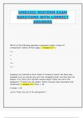 QMB3302 MIDTERM EXAM QUESTIONS WITH CORRECT ANSWERS