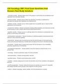 LSU Sociology 2001 Final Exam Questions And Answers Real Study Solutions