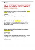 CSPR - CERTIFIED SPECIALIST PAYMENT REP  &lpar;HFMA&rpar; 2025 UPDATED ACTUAL EXAM WITH  CORRECT SOLUTIONS&period;