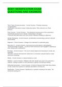 BODY MODIFICATION EXAM QUESTIONS AND ANSWERS