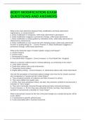 BODY MODIFICATION EXAM QUESTIONS AND ANSWERS