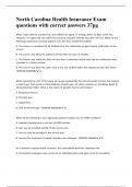 North Carolina Health Insurance Exam questions with correct answers 