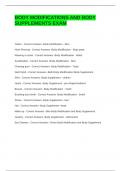 BODY MODIFICATIONS AND BODY SUPPLEMENTS EXAM QUESTIONS AND ANSWERS &vert; GRADED A