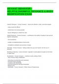 DEVIANT BEHAVIOR - HELPFUL HARMFUL DEVIANCE & BODY MODIFICATION EXAM QUESTIONS AND ANSWERS