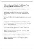 NC Accident and Health Final Exam Prep Questions With correct answers