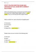 STOTT PILATES WRITTEN EXAM 2025  UPDATED ACTUAL EXAM WITH CORRECT  SOLUTIONS&period;