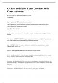 CA Law and Ethics Exam Questions With Correct Answers&period;