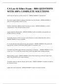 CA Law & Ethics Exam &ndash; BBS QUESTIONS WITH 100- COMPLETE SOLUTIONS&period;