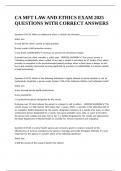 CA MFT LAW AND ETHICS EXAM 2025 QUESTIONS WITH CORRECT ANSWERS&period;