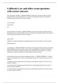 California Law and ethics exam questions with correct answers&period;