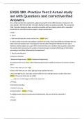 EXSS 380 -Practice Test 2 Actual study set with Questions and correct&sol;verified Answers
