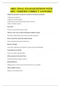 AREC FINAL EXAM QUESTIONS WITH 100&percnt; VERIFIED CORRECT ANSWERS&excl;