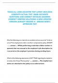 TEXAS ALL LINES ADJUSTER TEST LATEST 2025&sol;2026  COMPLETE ACTUAL TEST  BANK ACCURATE  QUESTIONS AND CORRECT DETAILED ANSWERS  &lpar;CORRECT VERIFIED SOLUTIONS&rpar; A NEW UPDATED  VERSION ALREADY GRADED A&plus; &lpar;BRAND NEW&excl;&excl;&rpar;  APPROVED TEST