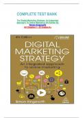 COMPLETE TEST BANK  For Digital Marketing Strategy&colon; An Integrated Approach To Online Marketing 4th Edition By Simon Kingsnorth All Chapters 1 - 22 Graded A&plus;