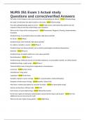 NURS 351 Exam 1 Actual study Questions and correct&sol;verified Answers