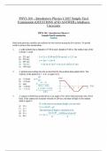 PHYS 200 ‒ Introductory Physics I 2025 Sample Final Examination &lpar;QUESTIONS AND ANSWER&rpar; Athabasca University