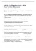 CPI 3rd edition Nonviolent Crisi Intervention-Education Advanced Test Questions And Correct Detailed Answers&period;