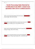Sterile Processing Study Material for Certification Exam 2025 &semi; Actual exam questions with correct verified answers