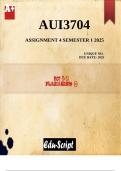 AUI3704 Assignment 4 &lpar;COMPLETE ANSWERS&rpar; Semester 1 2025