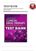 Test Bank For Abrams&rsquo; Clinical Drug Therapy Rationales for Nursing Practice 12th Edition Geralyn Frandsen&comma; Complete Chapters 1 - 16&comma; Updated Newest Version