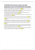 TLMT313 W1 Actual study set with Questions and correct&sol;verified Answers