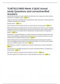 TLMT313 D003 Week 3 QUIZ Actual study Questions and correct&sol;verified Answers