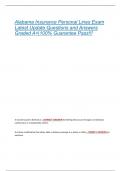 Alabama Insurance Personal Lines Exam  Latest Update Questions and Answers  Graded A&plus;&vert;100&percnt; Guarantee Pass&excl;&excl;&excl;