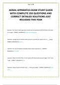 AERIAL APPARATUS EXAM STUDY GUIDE WITH COMPLETE 350 QUESTIONS AND CORRECT DETAILED SOLUTIONS JUST RELEASED THIS YEAR