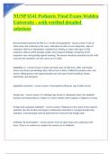 NUNP 6541 Pediatric Final Exam-Walden University - with verified detailed solutions