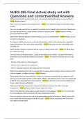 NURS 385 Final Actual study set with Questions and correct&sol;verified Answers
