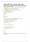 NURS 385 Quiz 3 Actual study with Questions and correct&sol;verified Answers