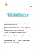 NURS 307 Quiz -3 Questions And Answers Latest Updates 2025