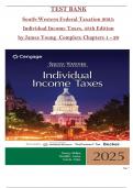TEST BANK For South-Western Federal Taxation 2025&colon; Individual Income Taxes 48th Edition by James Young &lpar;Author&rpar;&comma; Annette Nellen Complete chapters 1-20