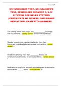 S12 SPRINKLER TEST&comma; S13 STANDPIPE  TEST&comma; SPRINKLERS SEGMENT 5&comma; S-12  CITYWIDE SPRINKLER SYSTEMS  &lpar;CERTIFICATE OF FITNESS&rpar; 2025 BRAND  NEW ACTUAL EXAM WITH ANSWERS&period;