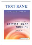 test bank for introduction to critical care nursing 7th edition by mary lou sole