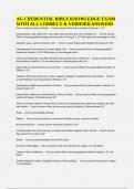 AG CREDENTIAL BIBLE KNOWLEDGE EXAM WITH ALL CORRECT & VERIFIED ANSWERS