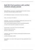 Epid 301 Final questions with verified solutions already passed