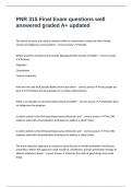 PNR 315 Final Exam questions well answered graded A&plus; updated