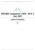 RSE4801 Assignment 2 &lpar;COMPLETE ANSWERS&rpar; 2025 - DUE 3 July 2025&period;