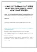 PN 3003 MAT PED EXAM NEWEST VERSION ALL WITH 180 QUESTIONS AND CORRECT ANSWERS JUST RELEASED 