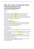 BIOL 241 - Exam 1 Study Guide Actual study with Questions and correct&sol;verified Answers