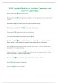 WGU Applied Healthcare Statistics Questions And Answers Latest Quiz