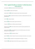 WGU Applied Healthcare Statistics Verified Questions And Answers