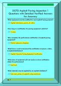 DOTD Asphalt Paving Inspection 1  Questions with Detailed Verified Answers  for Accuracy 