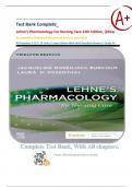 Test Bank Complete&lowbar; Lehne's Pharmacology For Nursing Care 12th Edition&comma; &lpar;2024&rpar; By Jacqueline Rosenjack Burchum&vert; All Chapters 1-113&vert; 19 Units&vert; Latest Edition With Well Detailed Answers&vert; Grade A&plus;